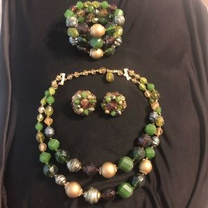 Vintage 3 pc. Signature “GERMAN”…Choker necklace, Bracelet & Clip earrings!